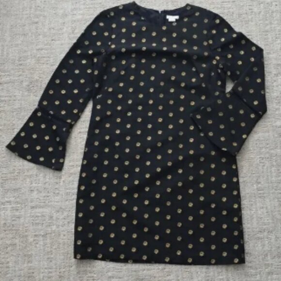 Shoshanna | Black Dress with Gold Polka Dots - Picture 1 of 6